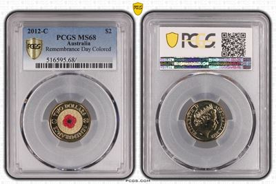 2012 Australia Red Poppy $2 Coin PCGS MS66 